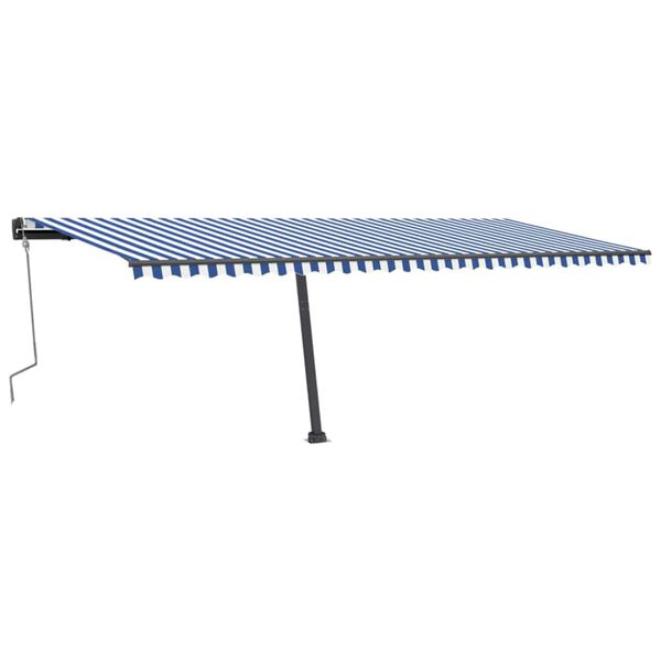 vidaXL Standmarkise Manuell Einziehbar 600x300 cm Blau/Weiß