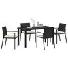 vidaXL Garten Essgruppe 5 pcs Schwarz Pulverbeschichteter Stahl