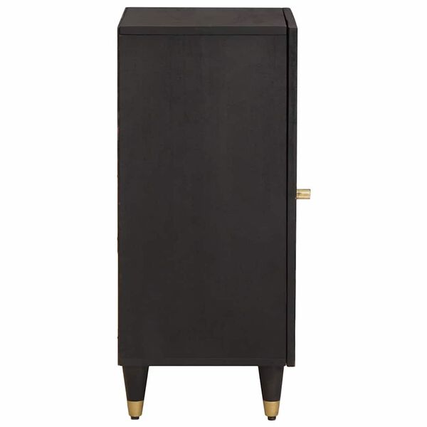 vidaXL Sideboard mit Regal Schwarz 40 x 33 x 75 cm Massivholz Mango