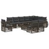 vidaXL Gartensofa-set 11 stk. Grau und Dunkelgrau Poly-Rattan