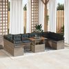 vidaXL Garten-Sofa-Set mit Speicher 11 pcs Grau Poly Rattan