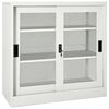 vidaXL Schrank mit Schiebet&uuml;r Hellgrau 90x40x90 cm Stahl