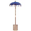 vidaXL Balinesischer Sonnenschirm mit Sockel Blau 95 x 95 x 260 cm
