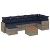vidaXL 8-teiliges Gartensofa-Set mit Kissen, grau, Polyrattan