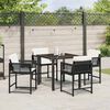 vidaXL Garten Essgruppe 5 pcs Schwarz Poly-Rattan