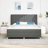 vidaXL Boxspringbett mit Matratze Dunkelgrau 200 x 180 cm Stoff