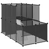 vidaXL Kleintierk&auml;fig Schwarz 142x74x93 cm PP und Stahl