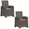 vidaXL Liegesessel Garten Rattan-Optik 2 Stk. Hellgrau PP