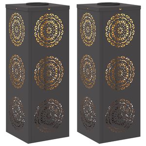 vidaXL Solar LED Weg Licht 2 stk. Warmes Wei&szlig; 18 x 18 x 50 cm