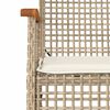 vidaXL 3-tlg. Bistro-Set mit Kissen Beige Poly Rattan Akazienholz