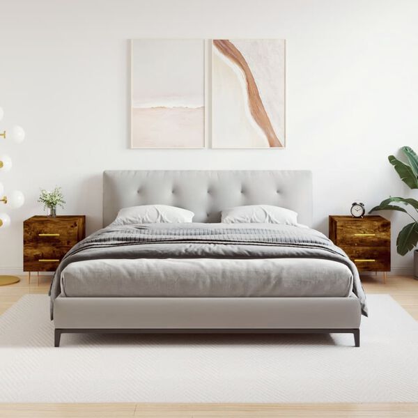 vidaXL Nachttische 2 Stk. R&auml;uchereiche 40x35x47,5 cm Holzwerkstoff