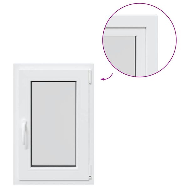 vidaXL Kellerfenster "RISOR" 50x75 cm Drehkipp DIN Links Wei&szlig;