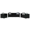 vidaXL Sofa-Set Kunstleder 3-Sitzer + 2-Sitzer + Sessel Schwarz