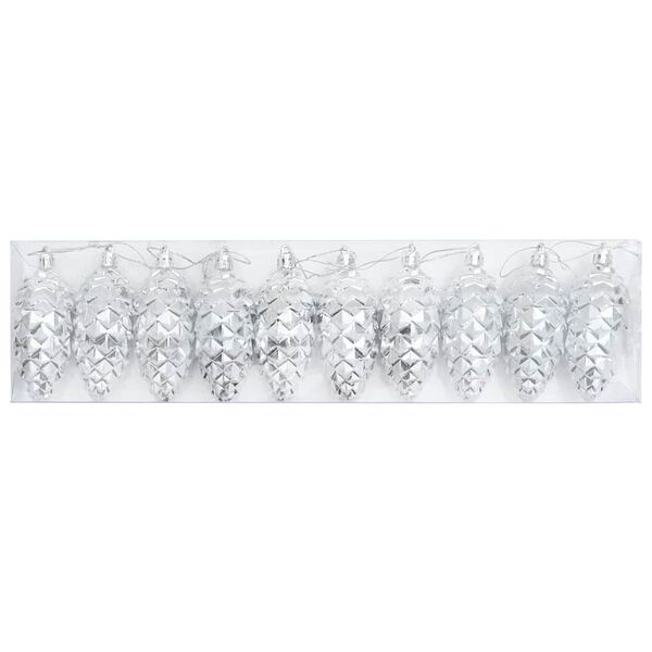 vidaXL Weihnachts-Tannenzapfen Ball 40 pcs Silber Kunststoff
