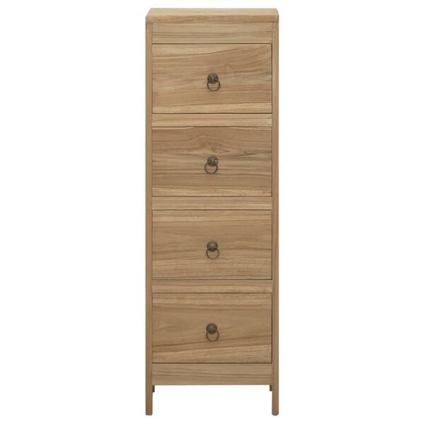 vidaXL Kommode 30x30x90 cm Massivholz Teak