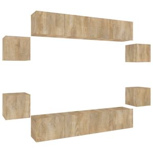 vidaXL 8-tlg. TV-Schrank-Set Sonoma-Eiche Holzwerkstoff