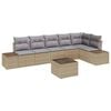 vidaXL Gartensofa-set 7 Stk. Beige und Grau Poly-Rattan