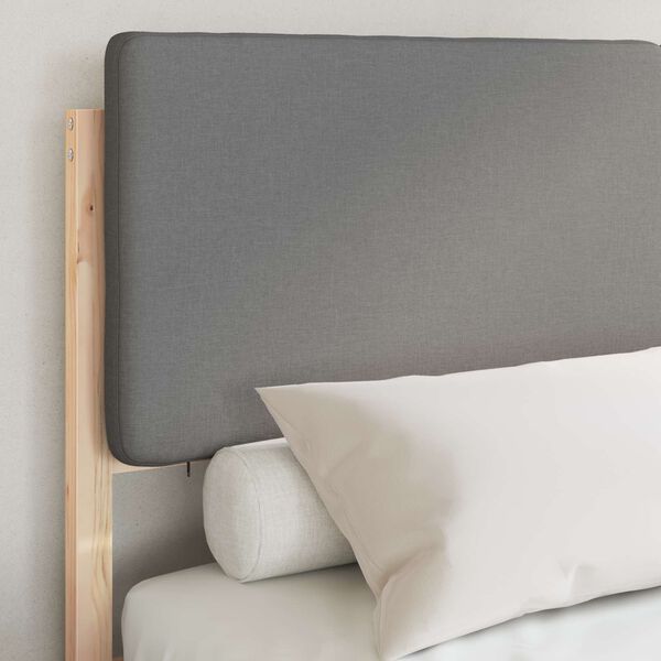 vidaXL Bettgestell mit gepolstertem Kopfteil Hellgrau 140 x 200 cm