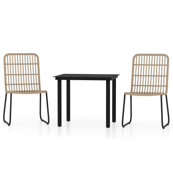 vidaXL 3-tlg. Garten-Essgruppe Eichen-Optik