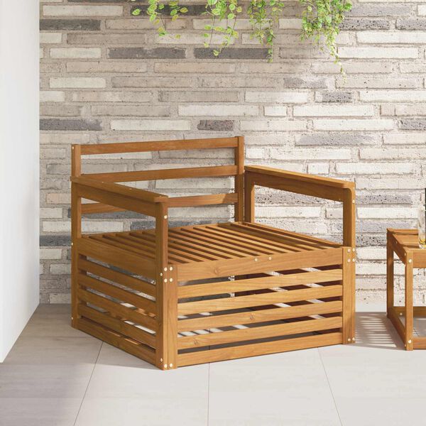 vidaXL 2 St&uuml;ck Sofa mit Armlehnen Massivholz Akazie Natur