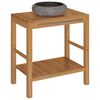 vidaXL Waschtisch Massivholz Teak mit Waschbecken Marmor Schwarz