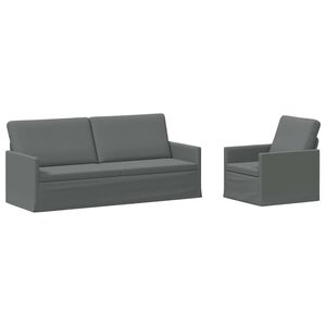 vidaXL Sofa-Set 2 pcs Dunkelgrau Stoff