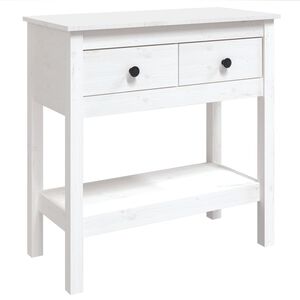 vidaXL Konsolentisch Wei&szlig; 75x35x75 cm Massivholz Kiefer
