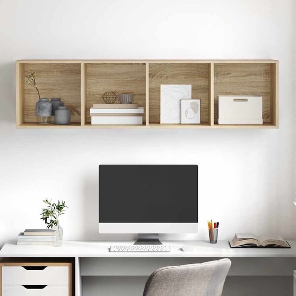 vidaXL TV-Wandschrank Sonoma-Eiche 37x37x142,5 cm Holzwerkstoff