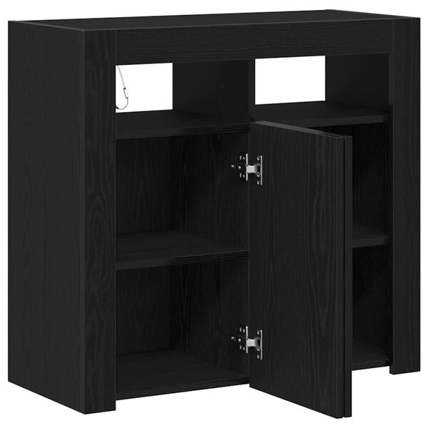 vidaXL Sideboard Schwarz 80 x 35 x 75 cm Holzwerkstoff