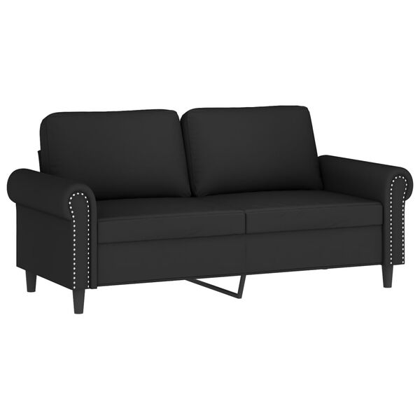 vidaXL 2-Sitzer-Sofa mit Kissen Schwarz 140 cm Samt