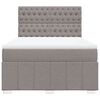 vidaXL Boxspringbett mit Matratze Taupe 140x190 cm Stoff