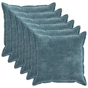 vidaXL Kissenbezug 6 pcs HOUTEN Blau 70 x 70 cm Chenille-Stoff