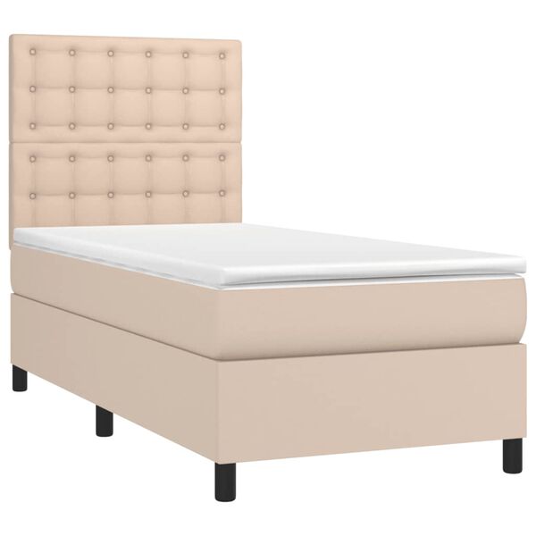 vidaXL Boxspringbett Matratze Cappuccino-Braun 100x200cm Kunstleder