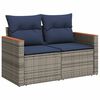 vidaXL 8-teiliges Gartensofa-Set mit Kissen, grau, Polyrattan