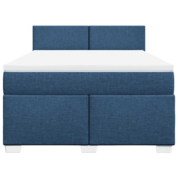 vidaXL Boxspringbett mit Matratze Blau 140x190 cm Stoff