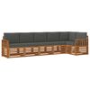 vidaXL Ecksofa Set 6 pcs Natur und Anthrazit Massivholz Akazie