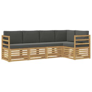 vidaXL Outdoor-Sofagarnitur 5 pcs Wei&szlig; und Anthrazit