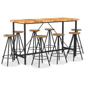 vidaXL 9-tlg. Bar-Set Massivholz Akazie und Altholz