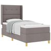 vidaXL Boxspringbett mit Kopfteil Taupe 100 x 200 cm Stoff