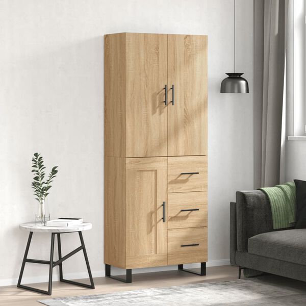 vidaXL Highboard Sonoma-Eiche 69,5x34x180 cm Holzwerkstoff