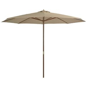 vidaXL Sonnenschirm mit Holzmast 350 cm Taupe