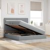 vidaXL Bett mit Stauraum und LED Hellgrau 160 x 200 cm Polyester