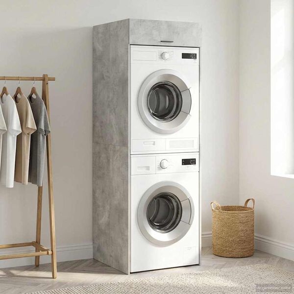 vidaXL Waschmaschinen-Schrank Beton 67,5 x 68 x 200 cm Holzwerkstoff