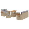 vidaXL Gartensofa-set 10 stk. 7-Sitzanzahl Beige und Hellgrau