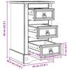 vidaXL Nachttisch Corona Wei&szlig; 35 x 32,5 x 58 cm Massives Kiefernholz