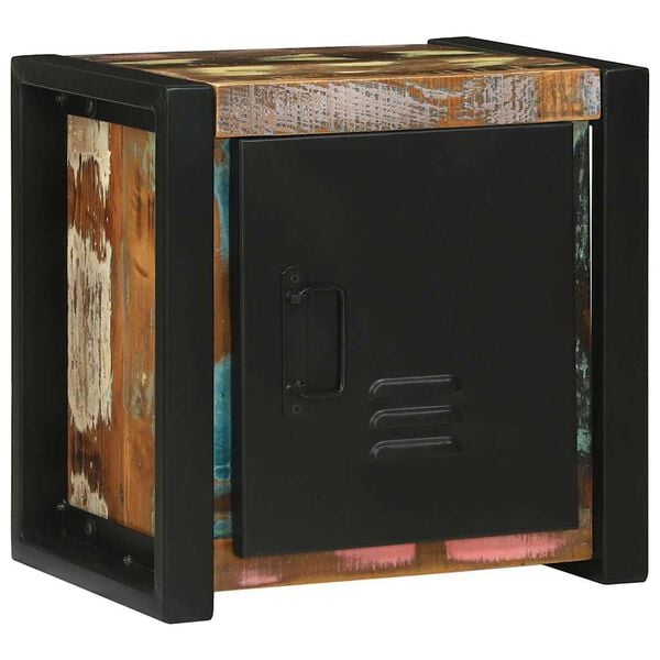 vidaXL Badezimmerschrank mit Regal Braun Massives upgecyceltes Holz