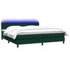 vidaXL Boxspringbett mit Matratze & LED Dunkelgr&uuml;n 180x220 cm Samt