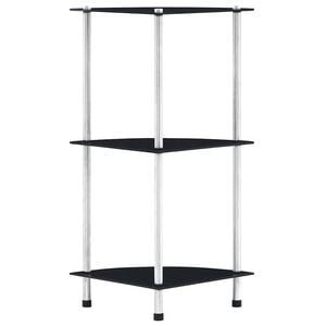 vidaXL Regal mit 3 Ablagen Schwarz 30x30x67 cm Hartglas