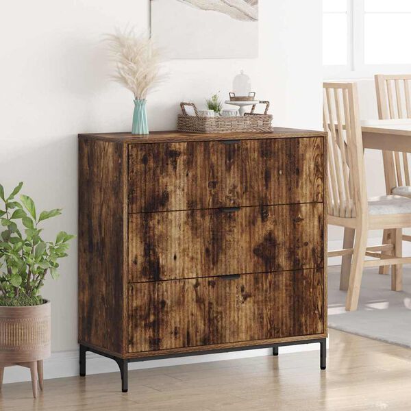 vidaXL Sideboard Ger&auml;ucherte Eiche 79,5 x 33 x 82 cm Holzwerkstoff
