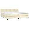 vidaXL Boxspringbett mit Matratze Creme 200x200 cm Kunstleder